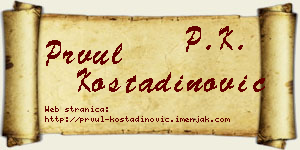 Prvul Kostadinović vizit kartica